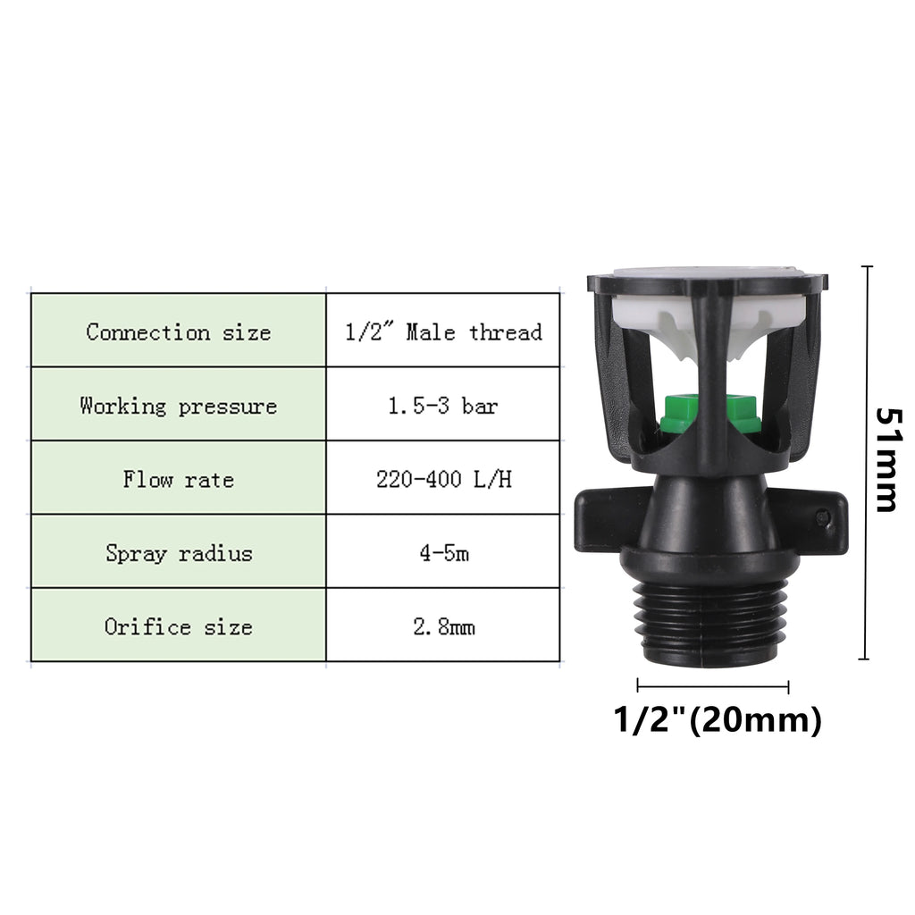 360° Rotating Garden Sprinkler | 1/2" Thread Lawn Watering Nozzle Garden Sprinkler Axl 10cps