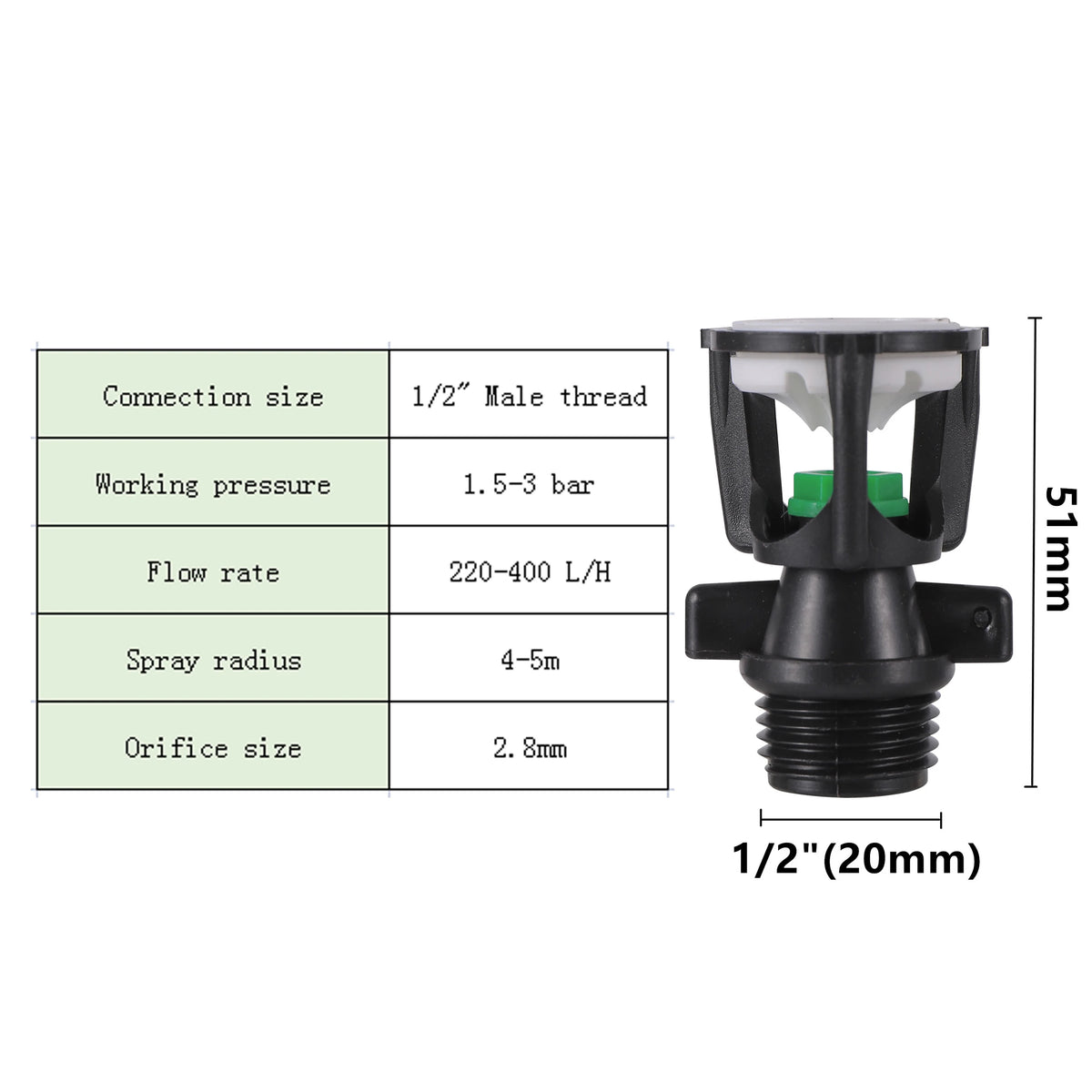 360° Rotating Garden Sprinkler | 1/2" Thread Lawn Watering Nozzle Garden Sprinkler Axl 10cps