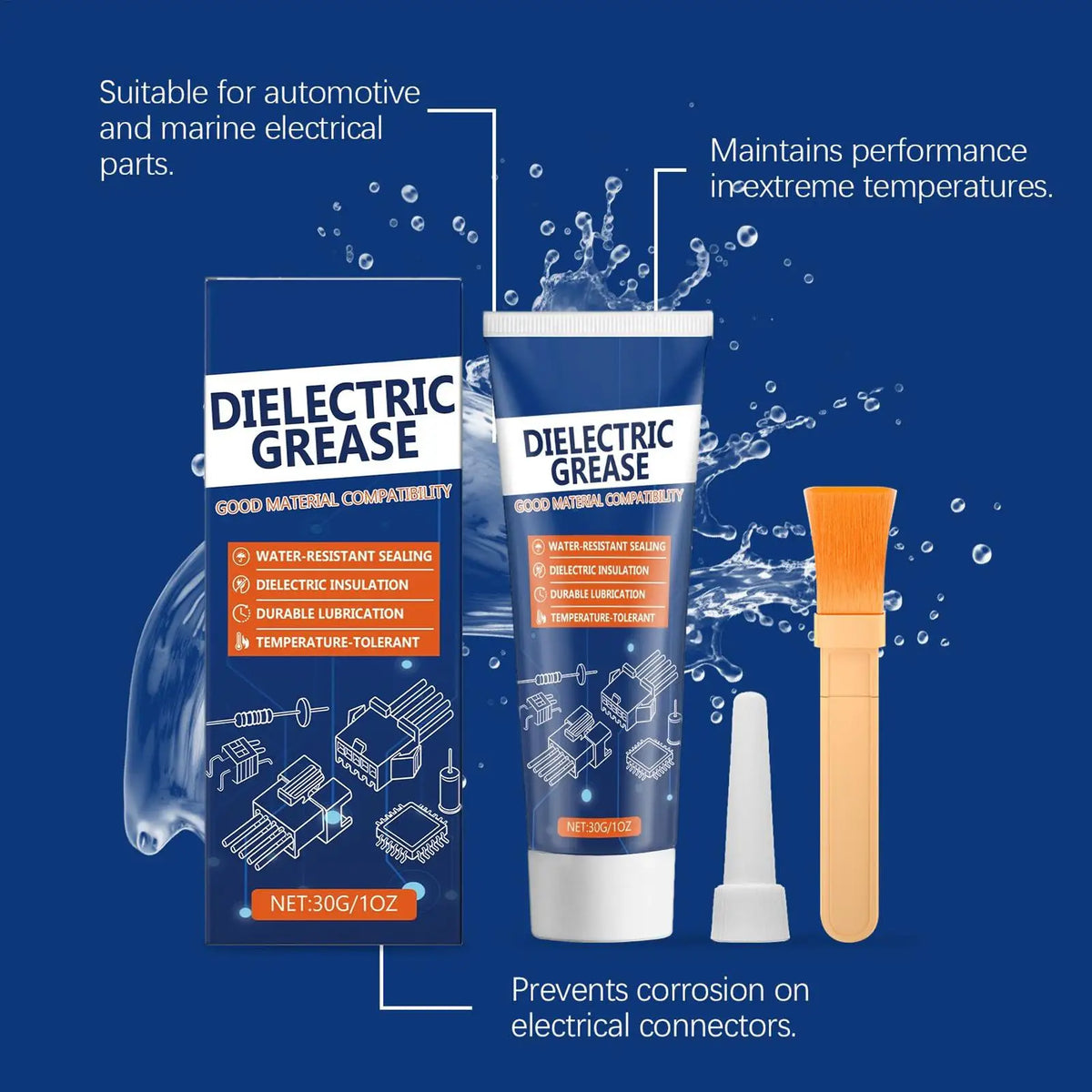 Dielectric Brake Grease with Brush – Automotive & Marine Automotive Lubricant Axl