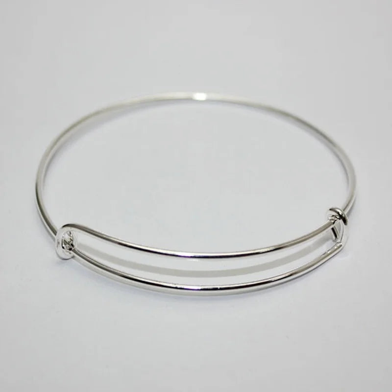 5-Piece Adjustable Wire Wrapped Silver Bangle Bracelet Set Bangle Bracelet Set Axl