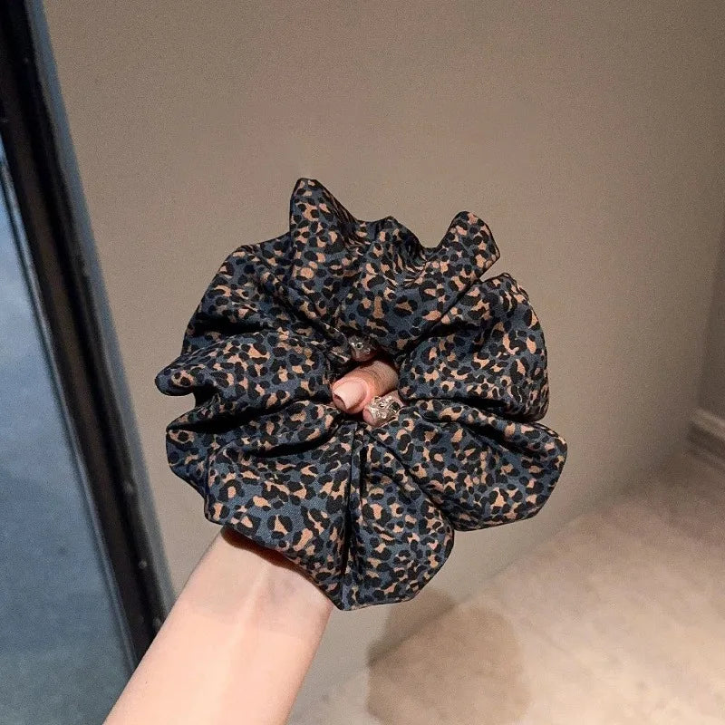 Leopard Print Hair Scrunchie – Large Elastic Retro Hair Tie Hair Scrunchie Axl