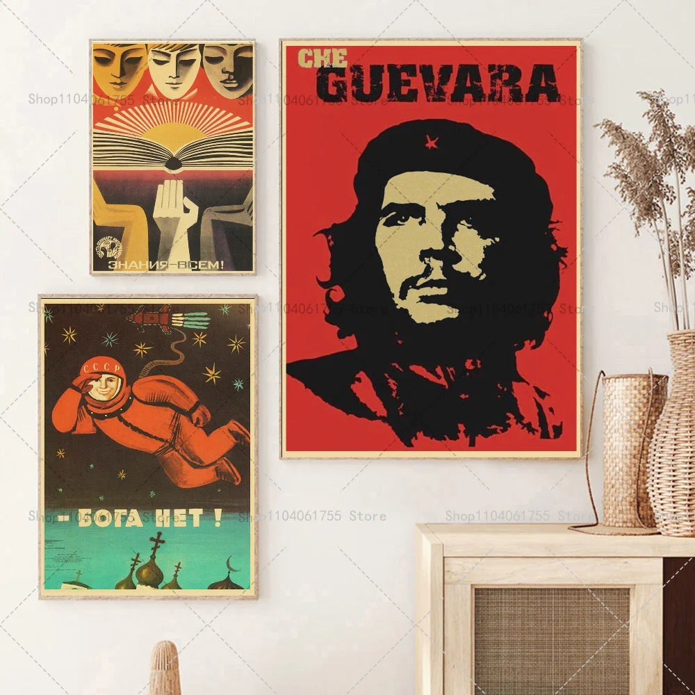 Soviet USSR CCCP Vintage Poster – Self-Adhesive Wall Sticker Art Wall Art Sticker Axl