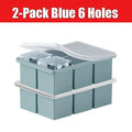 2-Pack Large Silicone Ice Cube Tray with Lid | Whiskey & Cocktails Silicone Ice Cube Tray Axl 2-Pack Blue 6 Holes