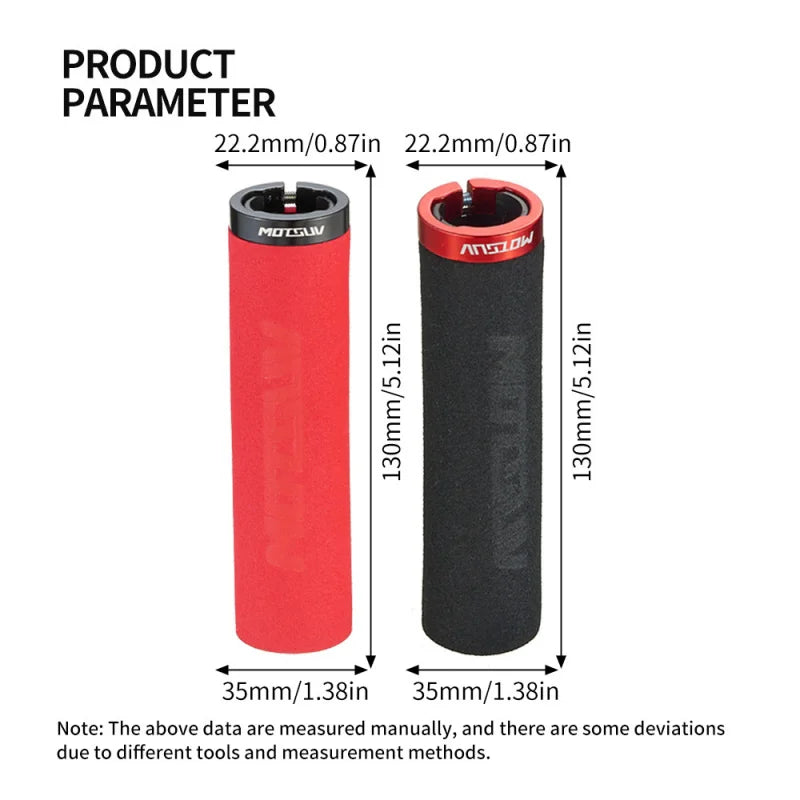 MTB Bike Handlebar Grips – Aluminum Lock-On Ergonomic Foam Bike Handlebar Grips Axl