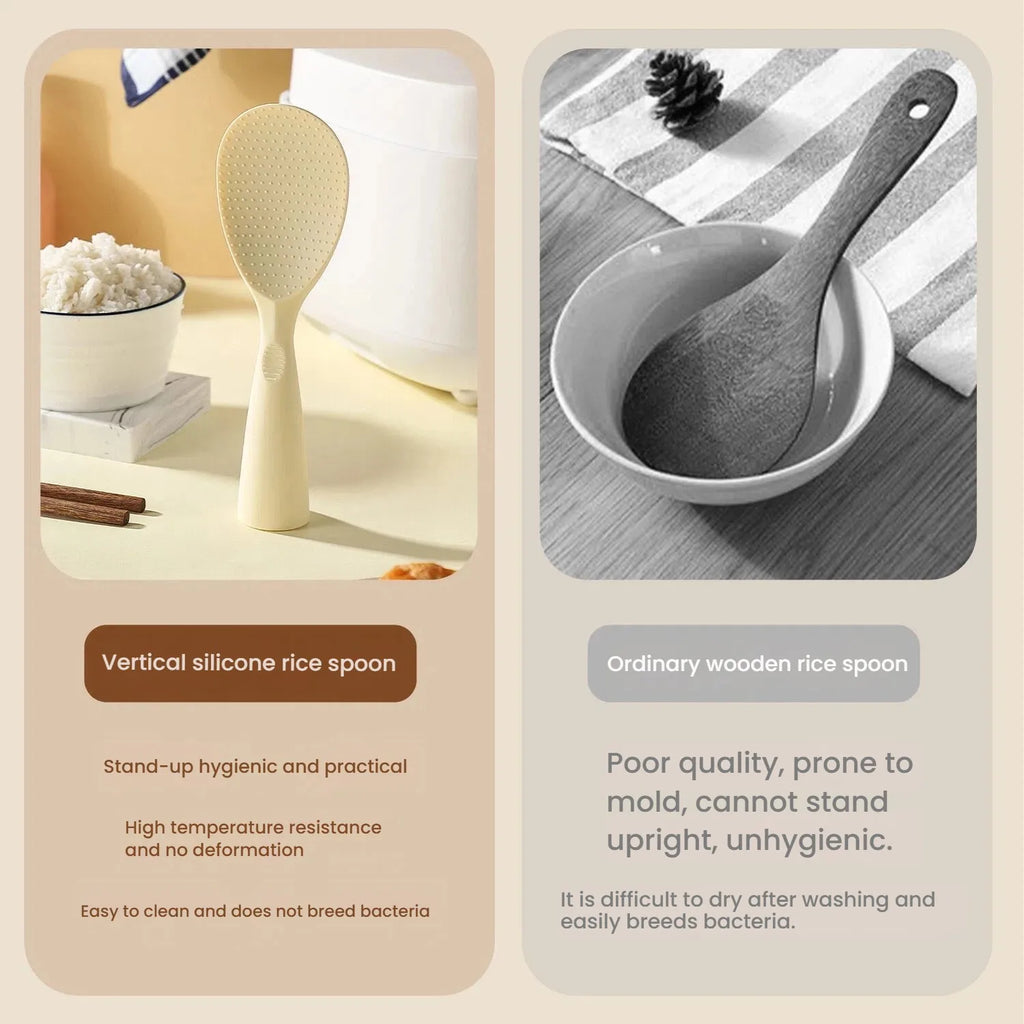 Silicone Non-Stick Rice Spoon – Heat-Resistant Kitchen Utensil Silicone Cooking Spoon Axl
