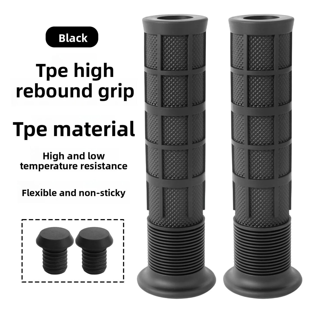 TPE Camo Bike Handlebar Grips – Anti-Slip & Shock-Absorbing Bike Handlebar Grips Axl Black