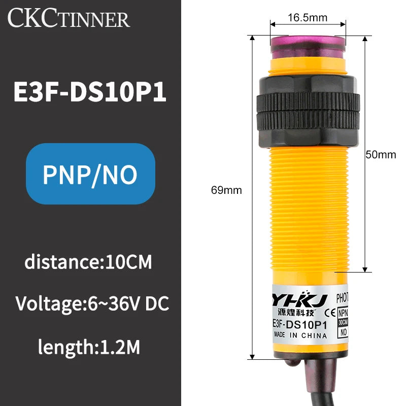E3F-DS10 Photoelectric Proximity Sensor Switch NPN PNP 10cm Photoelectric Sensor Axl E3F-DS10P1