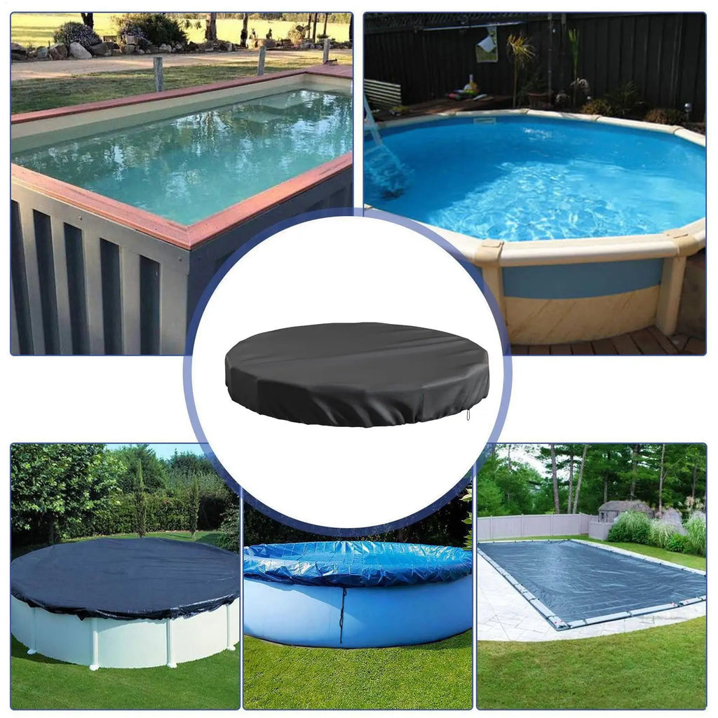 Round Pool Cover – Waterproof UV-Resistant Oxford, Foldable Round Pool Cover Axl