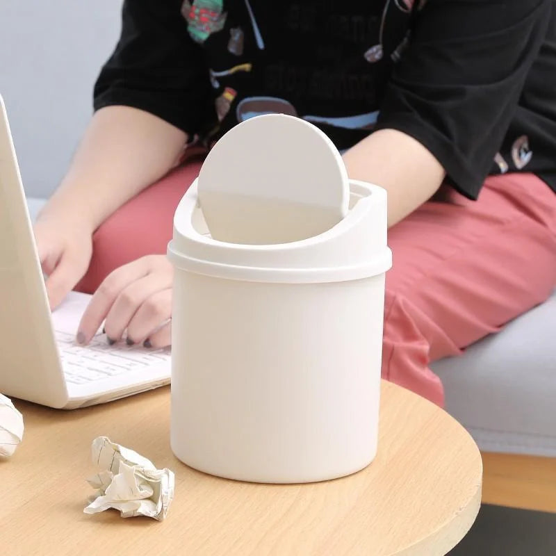 Mini Desktop Trash Can with Lid – Small Desk Bin Organizer Desktop Trash Can Axl