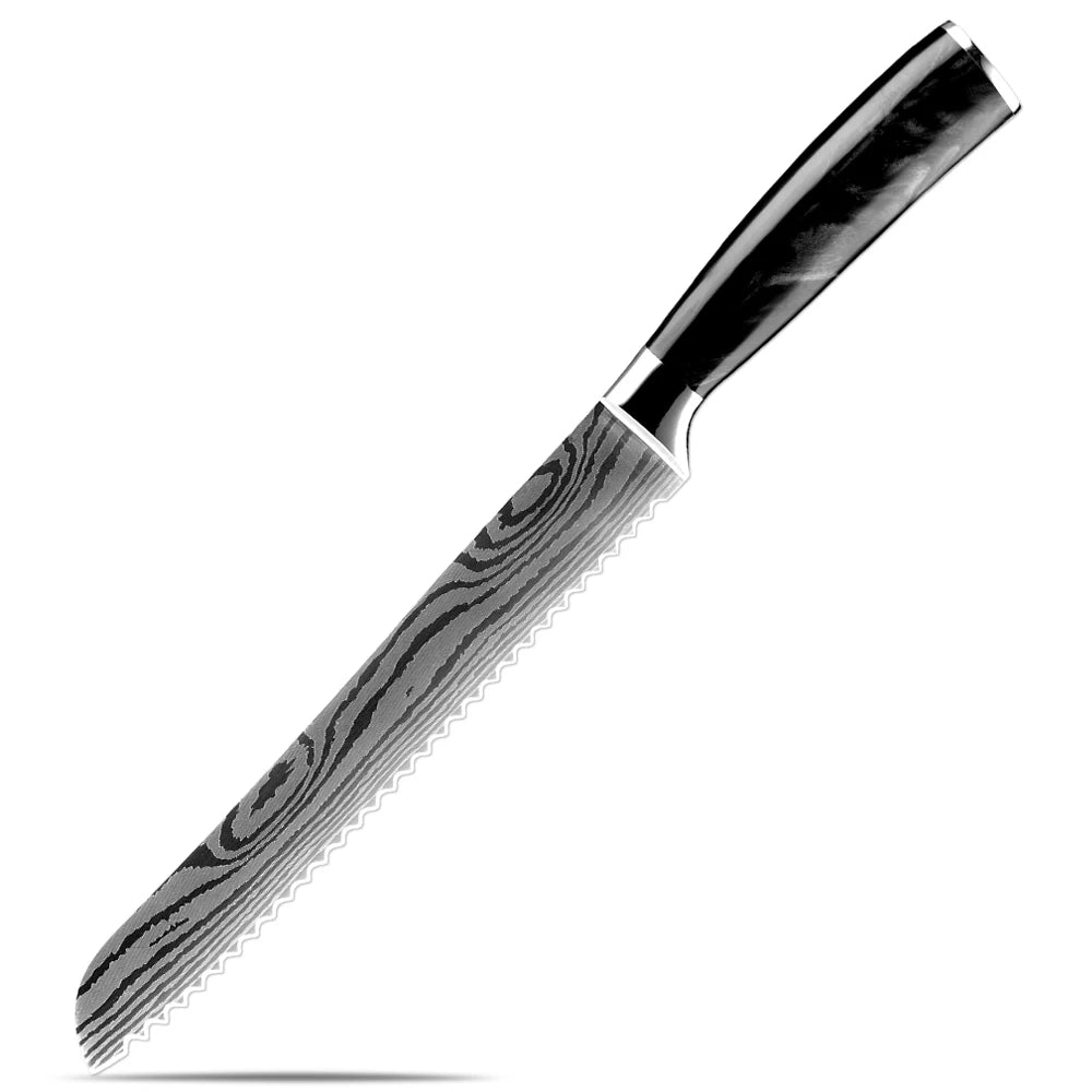 XITUO Damascus Kitchen Knife Set 1-9 Pcs – Chef & Santoku Kitchen Knife Set Axl Bread Knife
