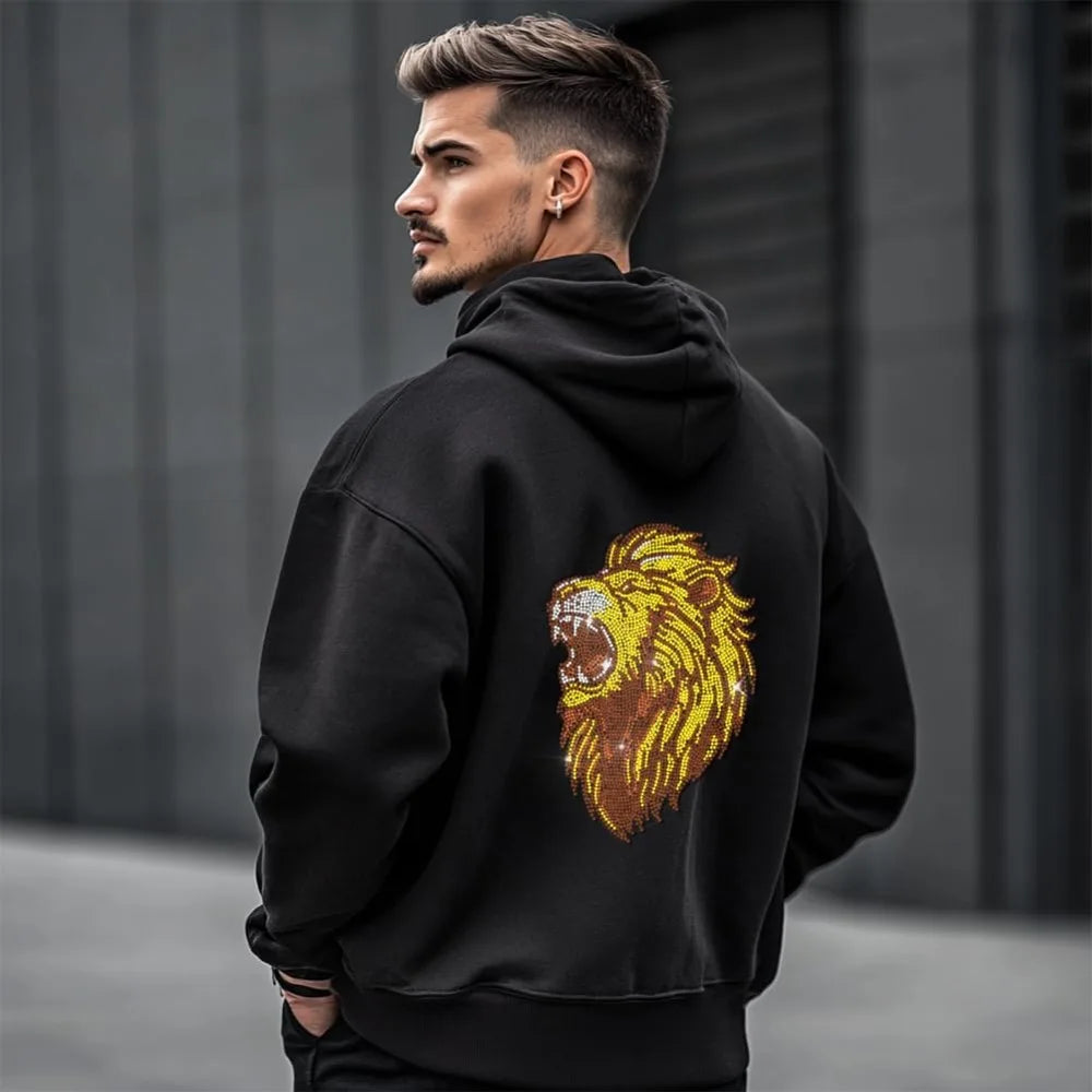 Lion Rhinestone Iron-On Applique Patch – Glass Crystal 29.7x21cm Iron-On Applique Patch Axl