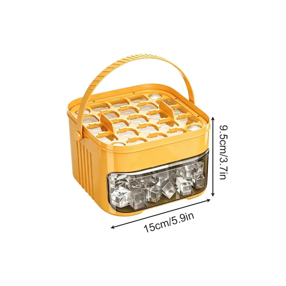 50-Grid Ice Cube Tray – Easy Release Reusable Ice Maker Mold Ice Cube Tray Axl Yellow