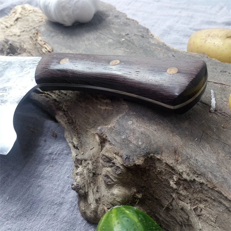 Handmade Full Tang Forged Chef Knife – High-Carbon Steel & Wood Forged Chef Knife Axl