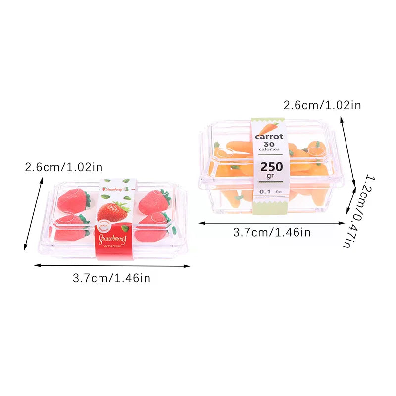 1:12 Dollhouse Mini Fruit & Vegetable Set with Clear Box Dollhouse Miniature Set Axl