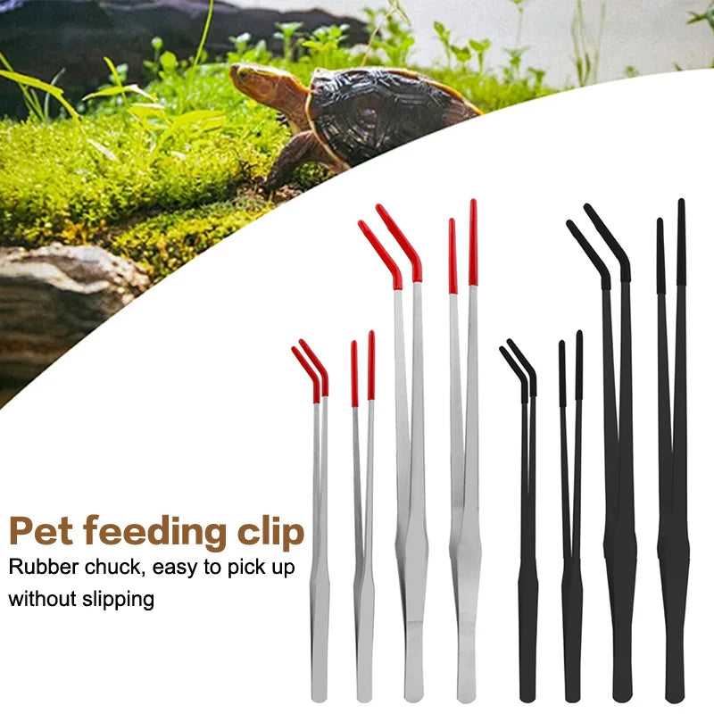 Reptile Feeding Tongs – Stainless Steel & Rubber Tip Pet Tweezers Reptile Feeding Tongs Axl