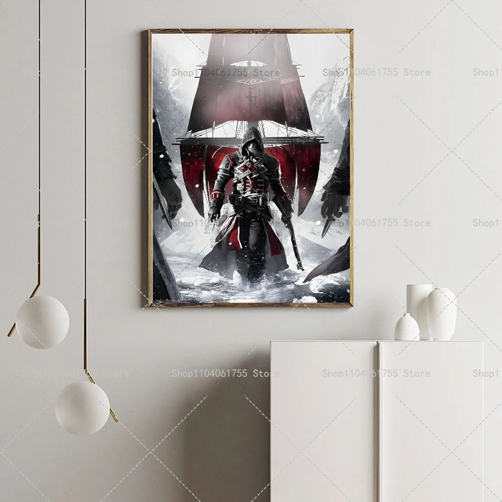 Assassin's Creed Poster – Self-Adhesive Waterproof Wall Sticker Wall Art Poster Axl