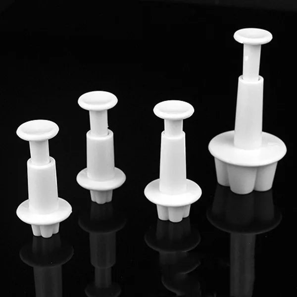4-Piece Plum Flower Plunger Fondant Cutter Mold Set Fondant Cutter Set Axl