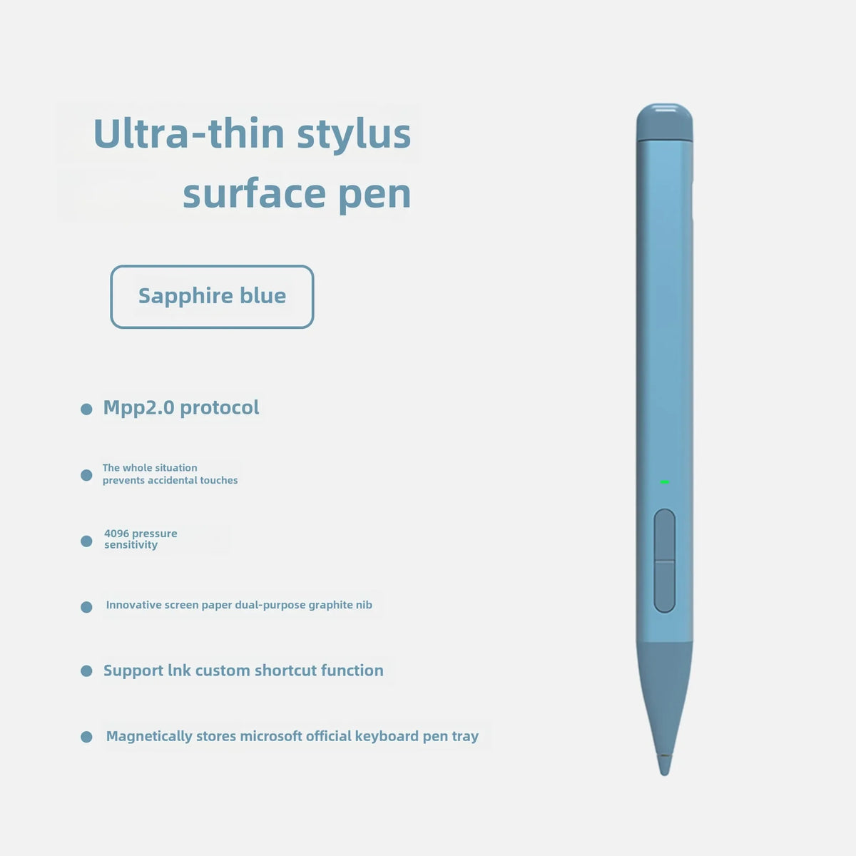Surface Stylus Pen 4096 Pressure USB-C | Pro 3–11, Go, Book Tablet Stylus Pen Axl Uslim-2-Blue