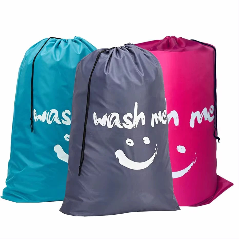 Large Nylon Drawstring Laundry Bag – 24×36" Machine Washable Laundry Storage Bag Axl