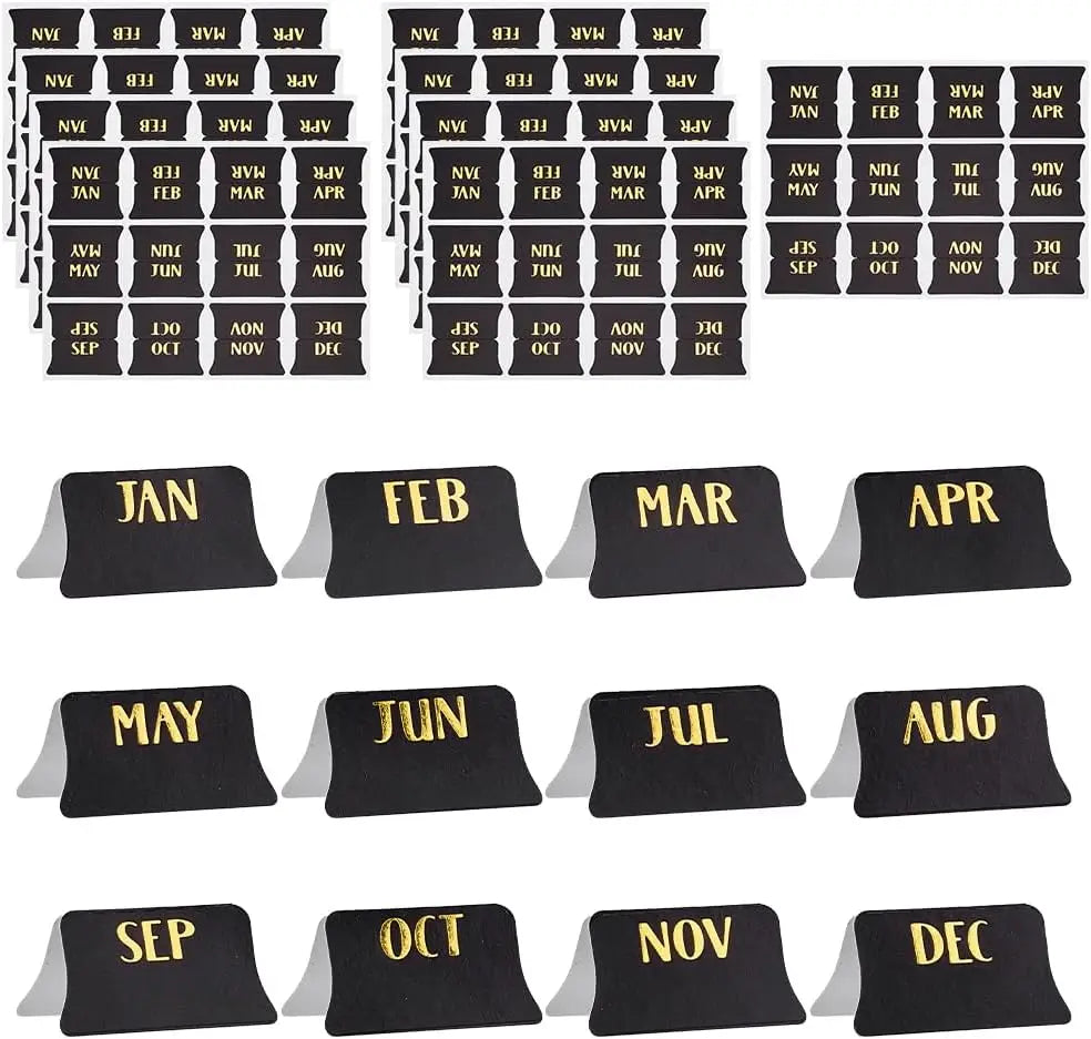 Monthly Planner Stickers Black & Gold – 120pc Self-Adhesive Labels Planner Sticker Labels Axl AECH04-17752