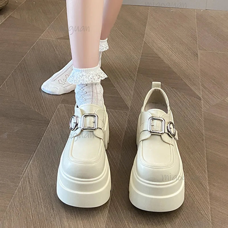 Women's Chunky Platform Mary Jane Pumps – College Style Platform Mary Jane Pumps Axl