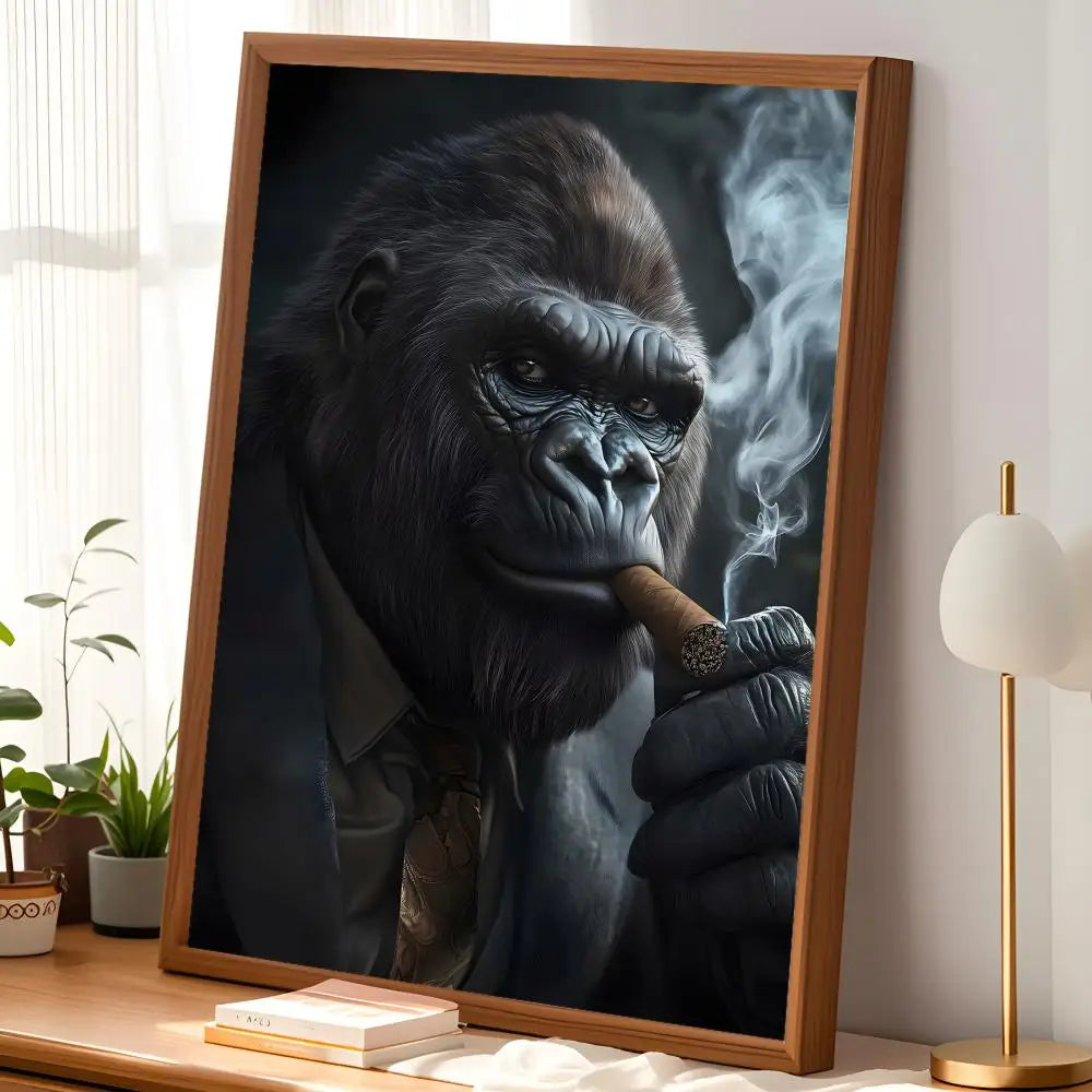 Smoking Animals Wall Art Poster – Self-Stick HD PVC Decor Wall Art Poster Axl