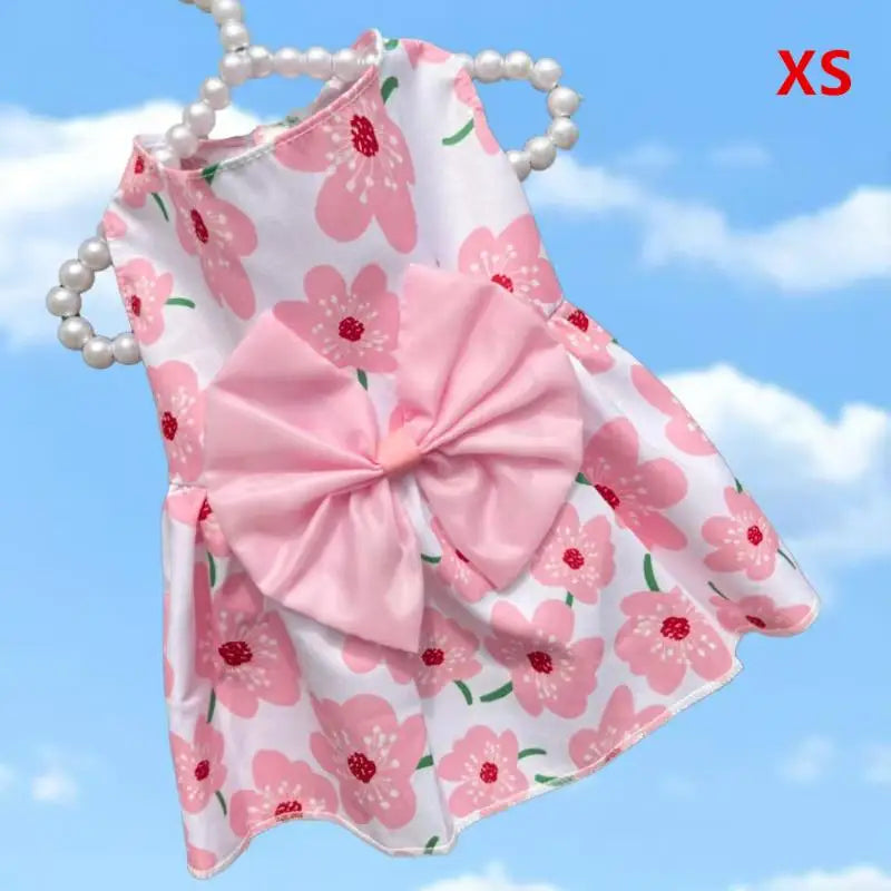 Floral Pet Princess Dress – Soft Breathable Dog & Cat Skirt Pet Costume Dress Axl PKXS