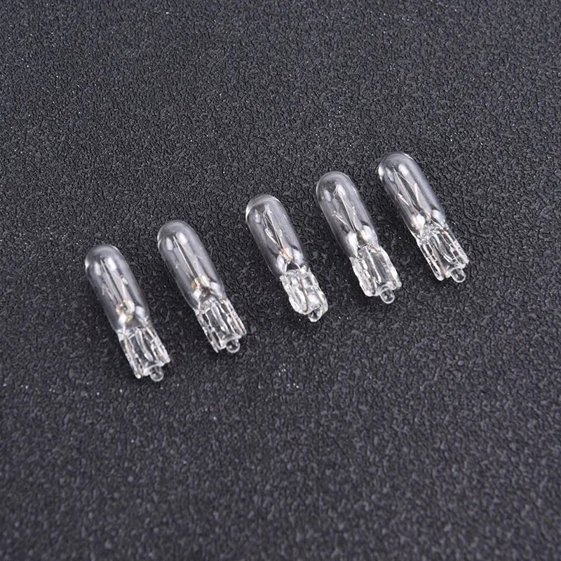 10-Pack T5 12V 1.2W Dashboard Instrument Panel Glass Bulbs Dashboard Light Bulbs Axl
