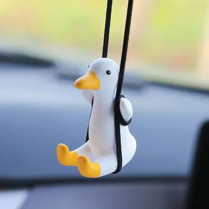 Swing Duck Car Mirror Pendant – Plaster Perfume Ornament Gift Car Mirror Ornament Axl