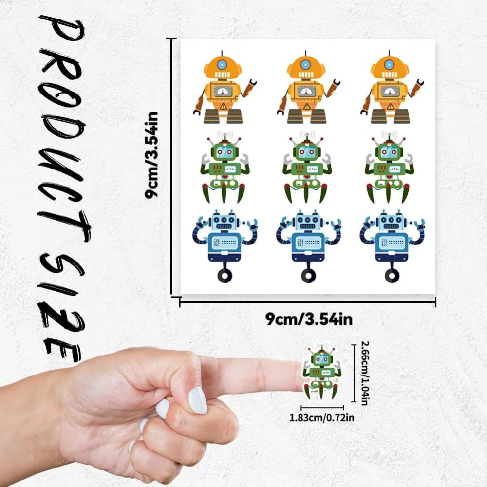 Robot Self-Adhesive Stickers 180pcs – Craft & Party Seals Decorative Stickers Axl
