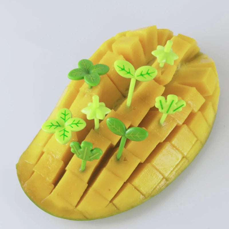 8-Piece Mini Fruit Forks – Leaf Cake & Salad Picks for Kids Mini Food Picks Axl