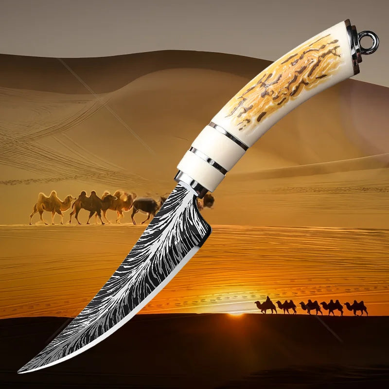 Damascus Curved Boning Knife | Stainless Steel Fruit & Meat Knife Boning Knife Axl