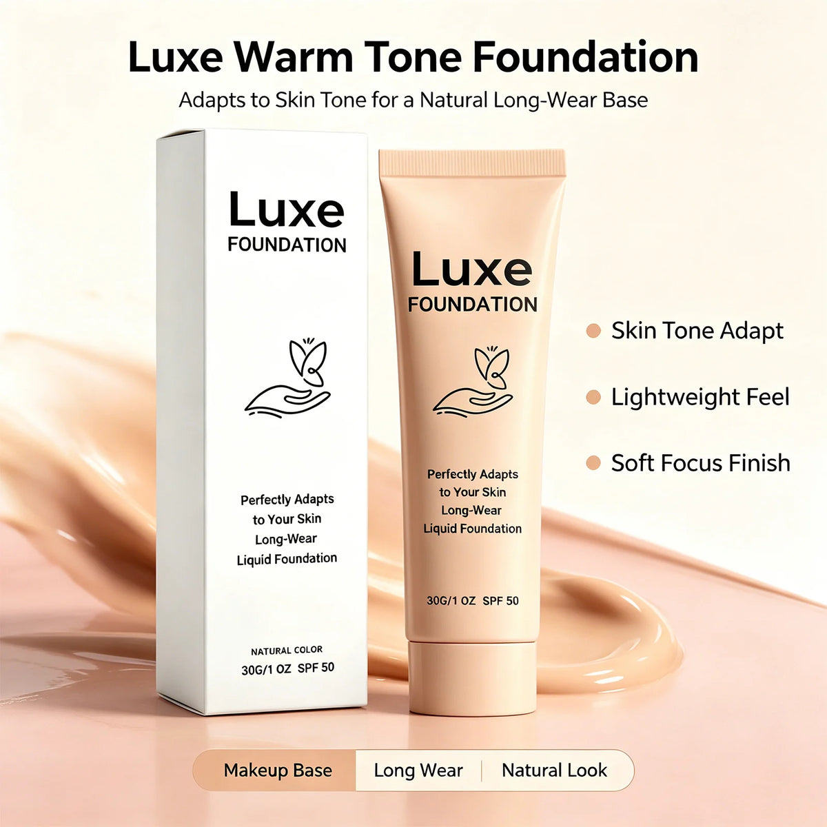 Luxe Color-Changing Liquid Foundation SPF 50 – Natural Glow 30g Liquid Foundation Axl