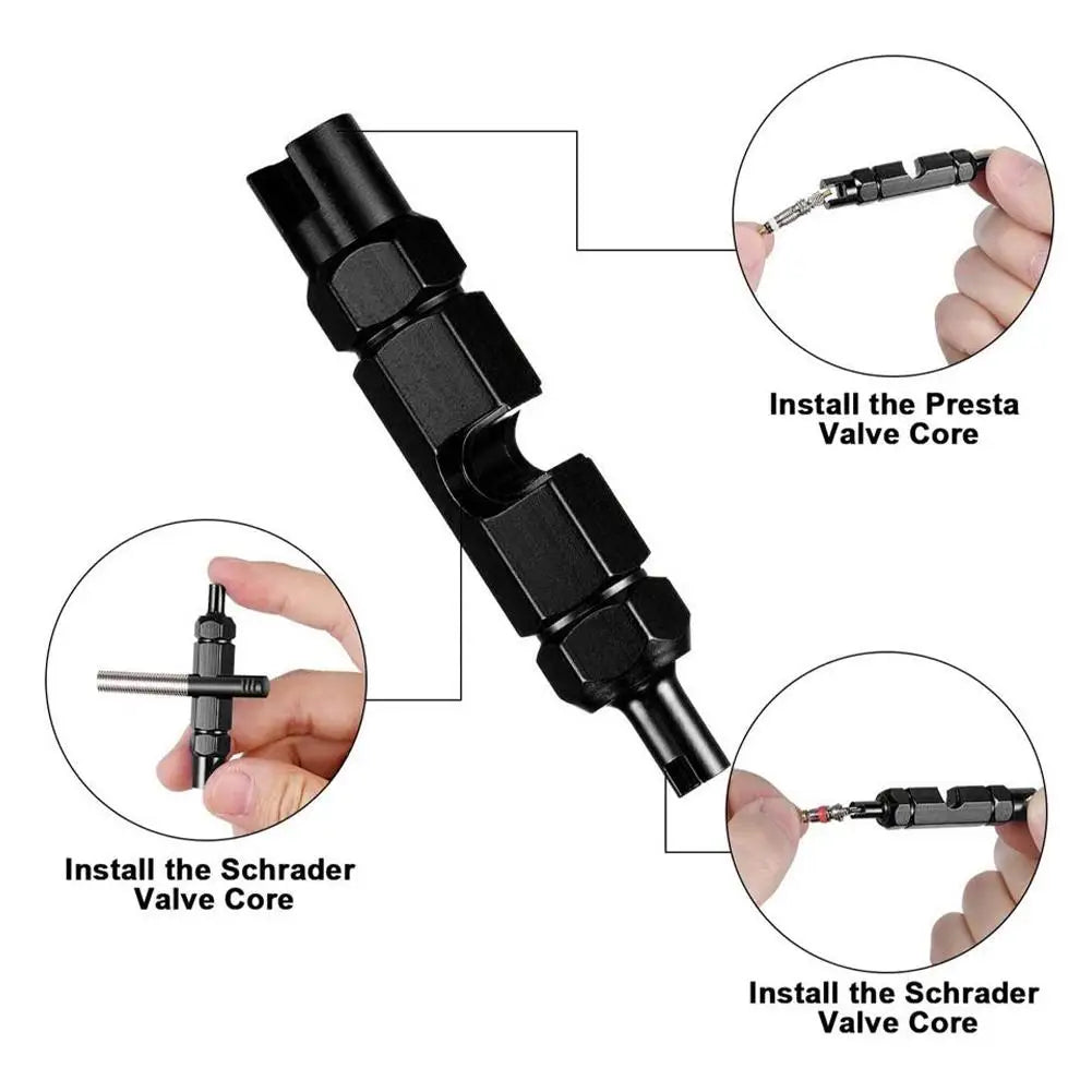 Bike Valve Core Removal Tool – Presta & Schrader Wrench Bike Valve Tool Axl