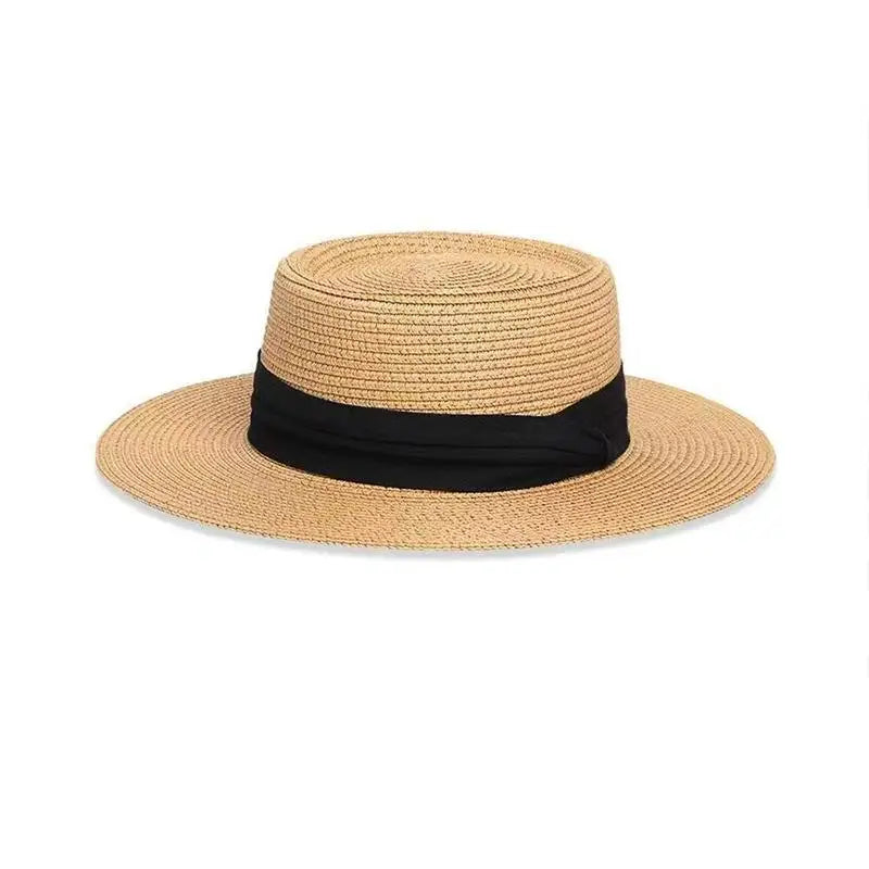 Women's Wide Brim Straw Hat – French Style Beach Sun Hat Women's Straw Hat Axl A1