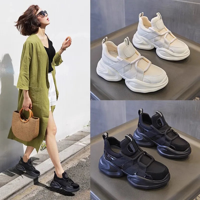Women's Chunky Platform Sneakers – Breathable Height Boosting Chunky Platform Sneakers Axl