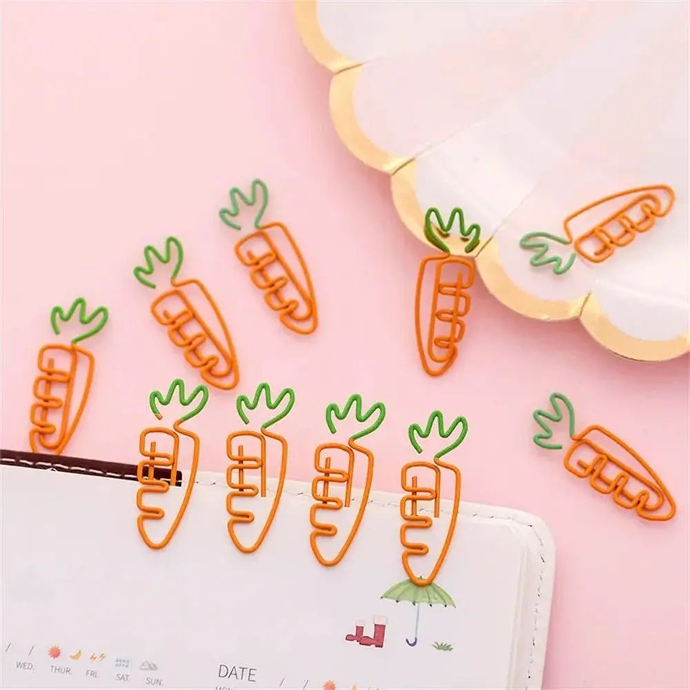 5-Pack Carrot Shaped Metal Paper Clips – Bookmark & Binder Clips Novelty Paper Clips Axl