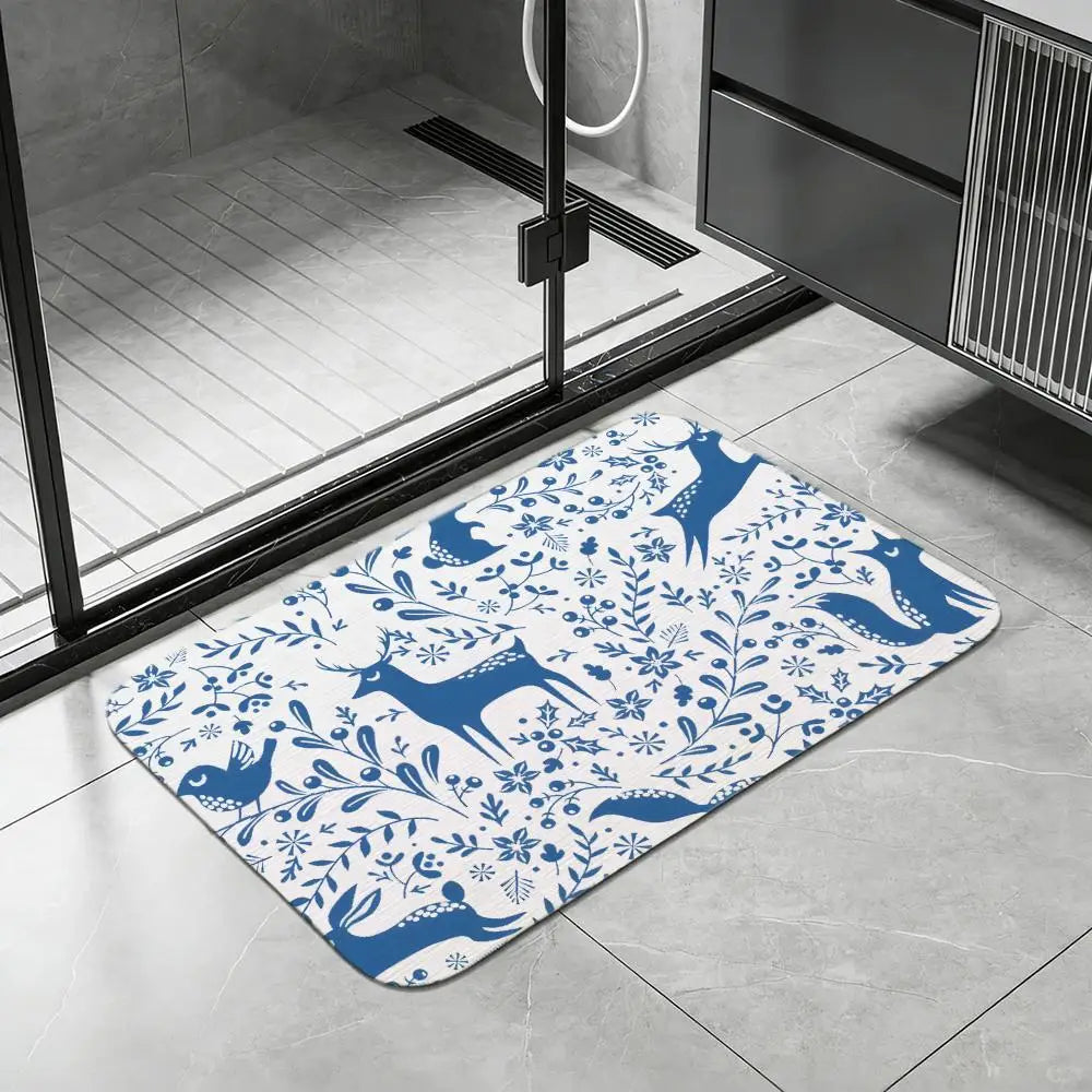 Nordic Forest Diatomite Bath Mat – Quick Dry & Non-Slip Diatomite Bath Mat Axl White7 50x80cm