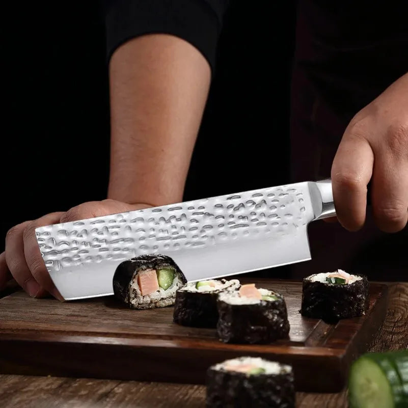 InLeung Chef Cleaver Knife – Stainless Steel Wood Handle Chef Cleaver Knife Axl