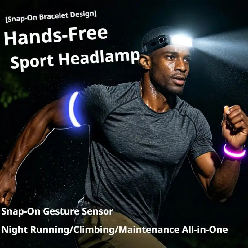 3-in-1 COB LED Headlamp Wristband USB Rechargeable Work Light Rechargeable Headlamp Axl