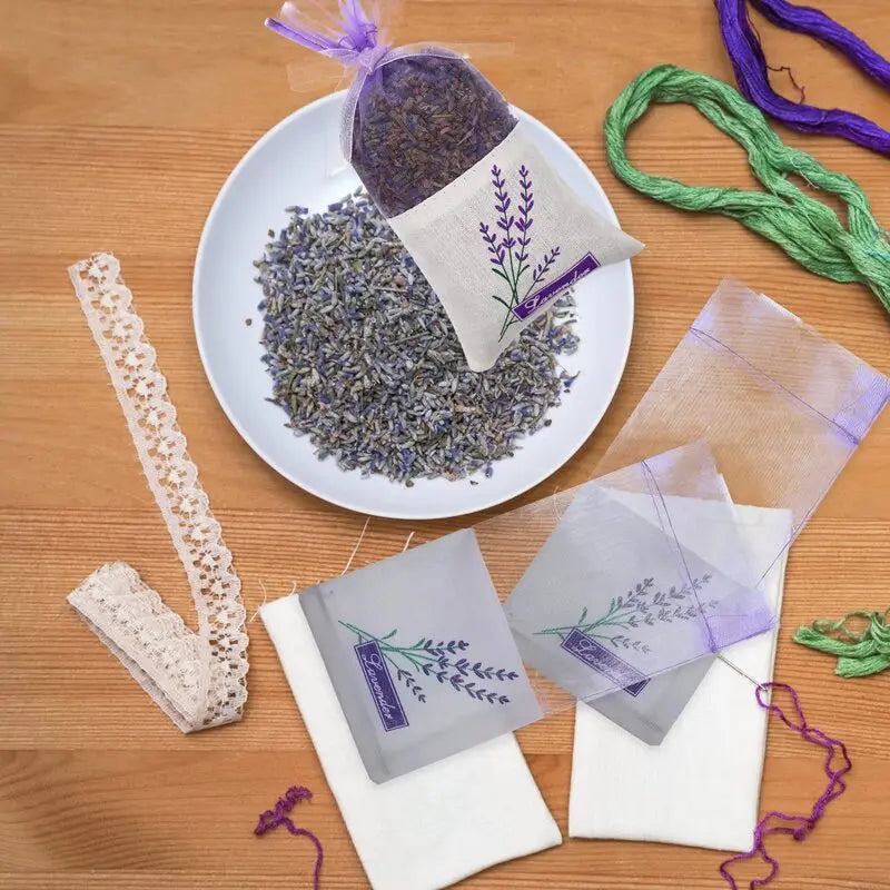 20-Pack Empty Lavender Sachet Bags – Floral Cotton Pouches Fragrance Sachet Pouches Axl