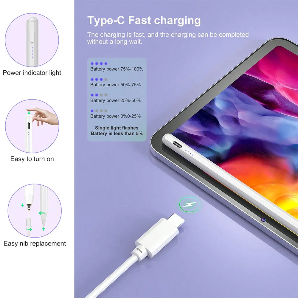 iPad Stylus Pen – Palm Rejection, Tilt & Power Display 2025 iPad Stylus Pen Axl
