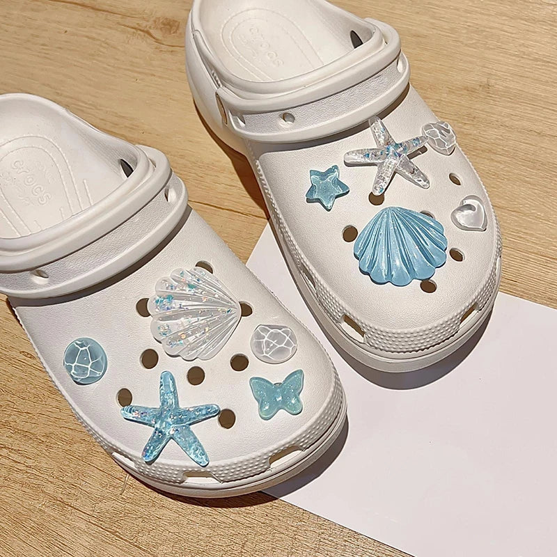 Starfish & Shell Resin Shoe Charms – DIY Clog Sandal Decor Shoe Charms Axl