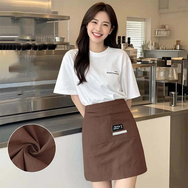 Water-Resistant Canvas Half Apron – Chef & Server Waist Apron Kitchen Waist Apron Axl Coffee