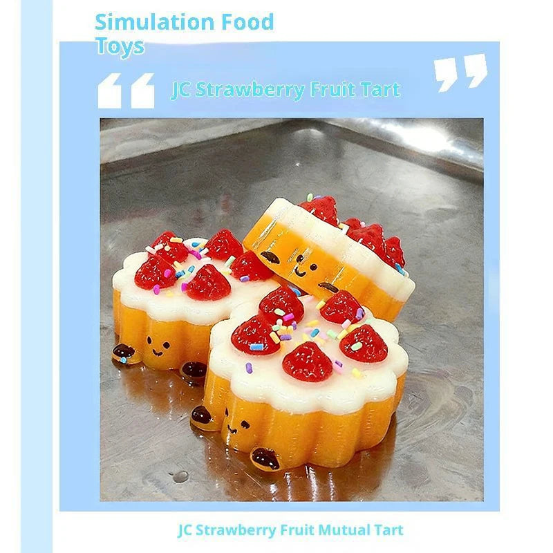 Strawberry Egg Tart Squeeze Toy – Cute Fidget Sensory Toy Fidget Squeeze Toy Axl