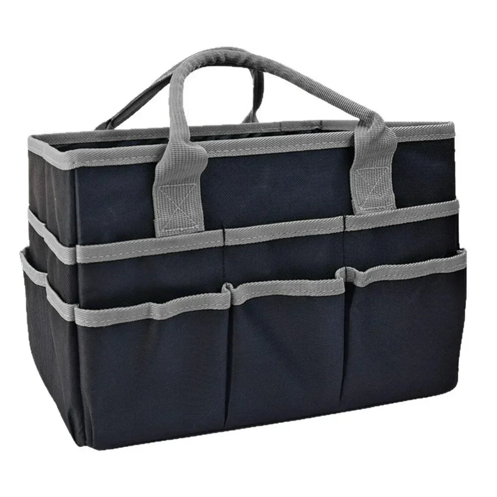 Heavy Duty Wide Mouth Tool Bag – Oxford Cloth Organizer Tote Garden Tool Bag Axl Black and Gray China Mainland