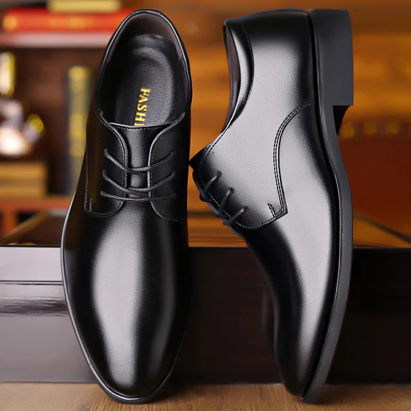 Men's Business Casual Leather Shoes – Soft Sole & Non-Slip Men's Dress Shoes Axl