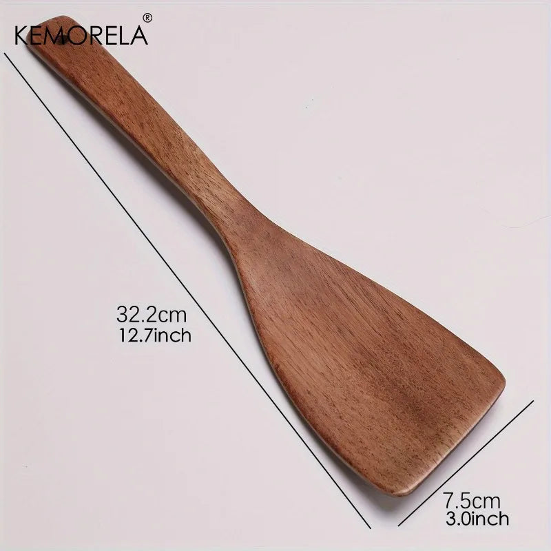 KEMORELA Wooden Non-Stick Cooking Shovel – BBQ & Baking Wooden Cooking Spatula Axl