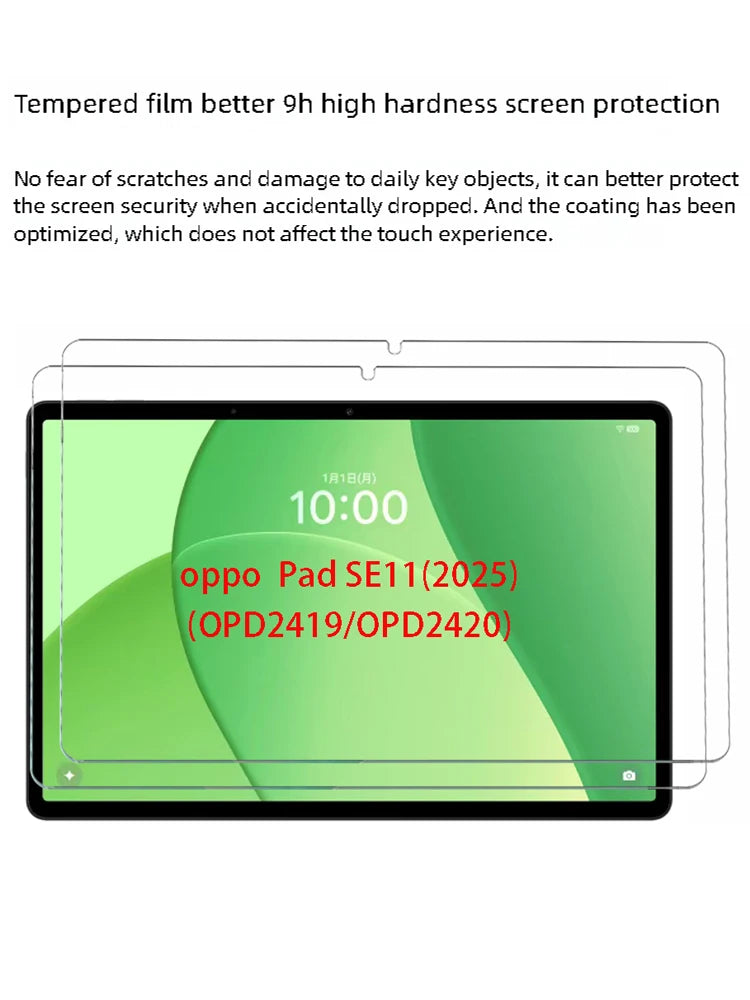 2-Pack Tempered Glass Screen Protector – OPPO Pad SE 11" 2025 Tablet Screen Protector Axl