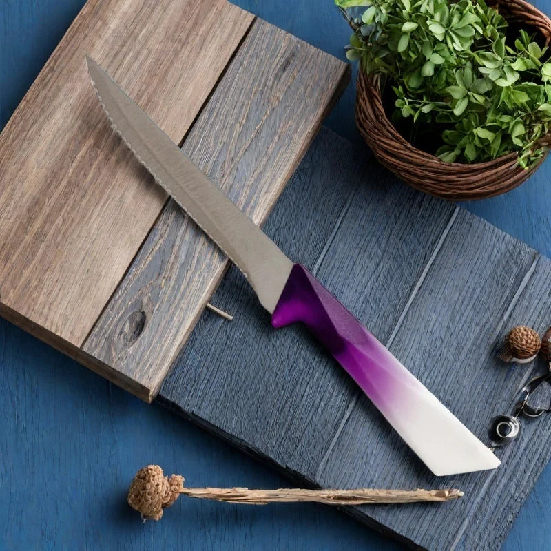 Steak Knife Set 4/6/8 Pcs – Gradient Handle Serrated Steel Steak Knife Set Axl